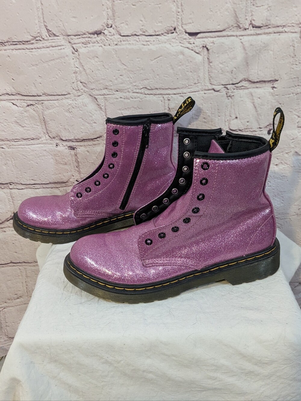 Dr. Martens Pink Glitter Boots